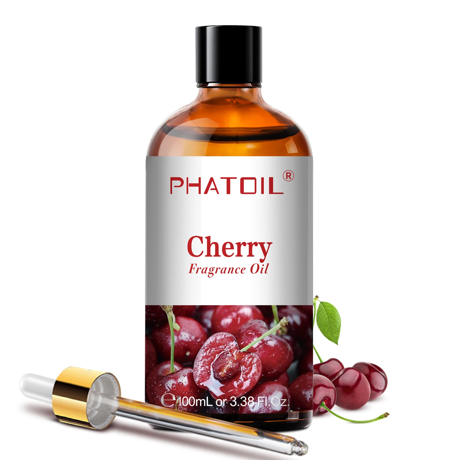Kirschduftölflasche mit Pipette, PHATOIL-Label.