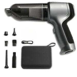 Tragbarer Staubsauger mit Zubehör und Tasche