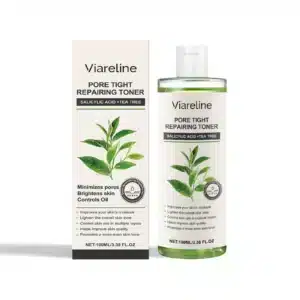 Zestaw do pielęgnacji skóry z zieloną herbatą Viareline - nawilżający tonik z kontrolą połysku i oczaru wirginijskiego dla czystej, zrównoważonej skóry