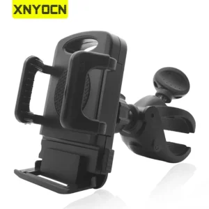 Schwarze Fahrrad-Handyhalterung mit Klammer und Kugelgelenk