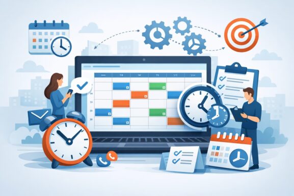 Digitaler Kalender auf einem Laptop zur strukturierten Terminplanung und effizienten Organisation von Arbeitsabläufen