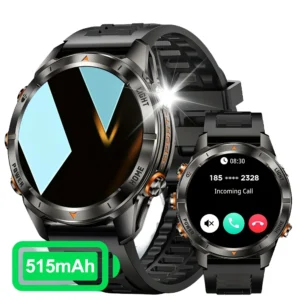 Robuste schwarze Smartwatch mit 515mAh Akku
