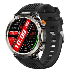 Robuste schwarze Smartwatch mit Sportanzeige
