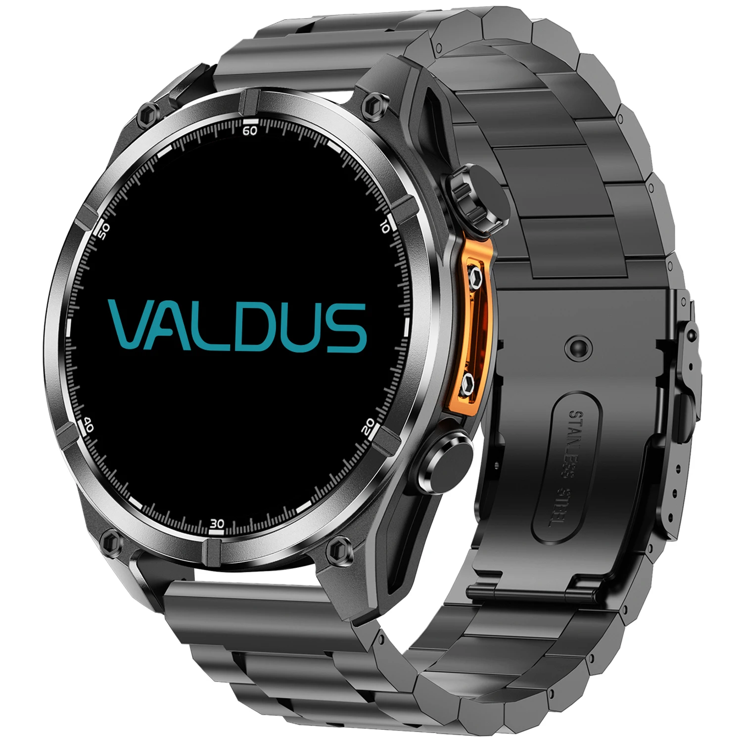 Robuste VALDUS Smartwatch mit Metallarmband