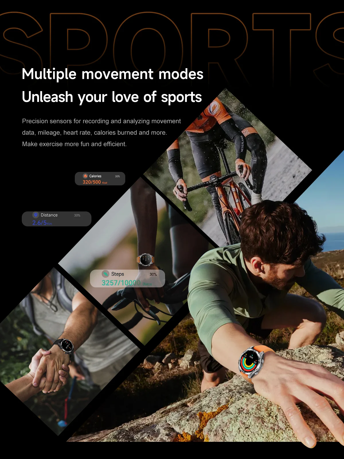Sport-Smartwatch mit verschiedenen Trainingsmodi und Aktivitäten