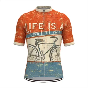 Vintage-Radtrikot mit Fahrradmotiv und Schriftzug