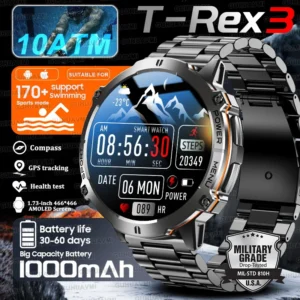 Robuste T-Rex 3 Smartwatch mit Metallarmband