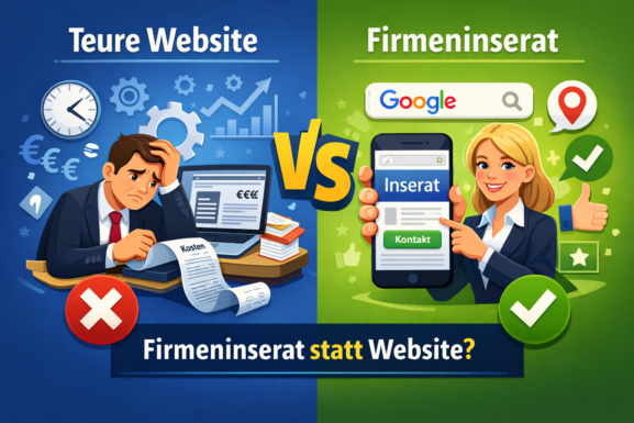 Vergleich: Website vs Firmeninserat