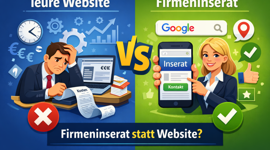 Firmeninserat statt Website – wann reicht ein Inserat aus