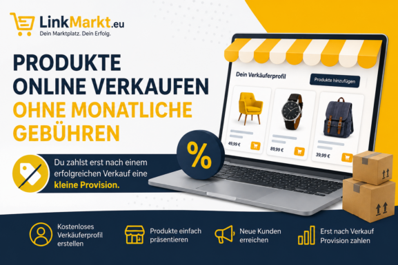 Produkte online verkaufen ohne monatliche Gebühren.