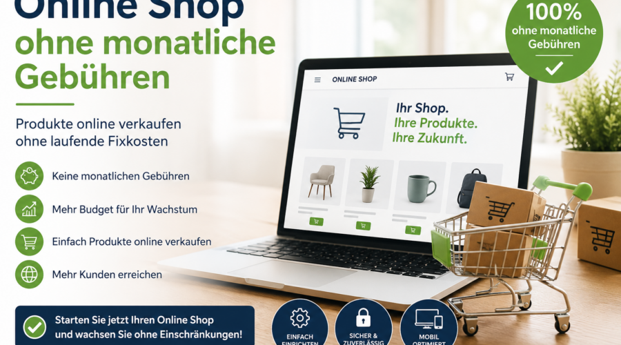 Online Shop ohne monatliche Gebühren – So verkaufen Sie Produkte erfolgreich ohne laufende Fixkosten.