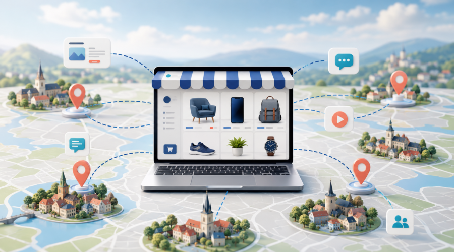 Produkte lokal verkaufen: So machen Sie Ihren Onlineshop in verschiedenen Regionen sichtbar.