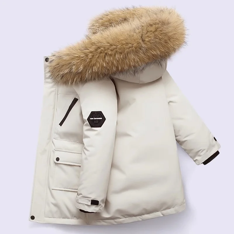 Warme Kinder Winterjacke mit Kapuze & Kunstfell – Gefütterter Parka für Jungen & Mädchen – Bild 3