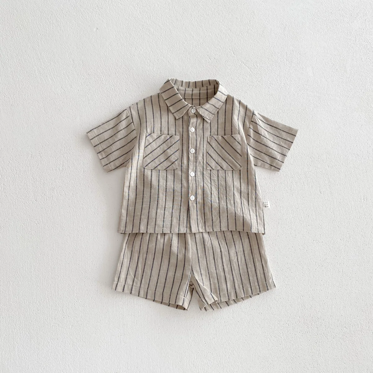 MILANCEL Jungen Sommer-Set 2-teilig – Gestreiftes Kurzarm-Shirt & Shorts - obrazek 7