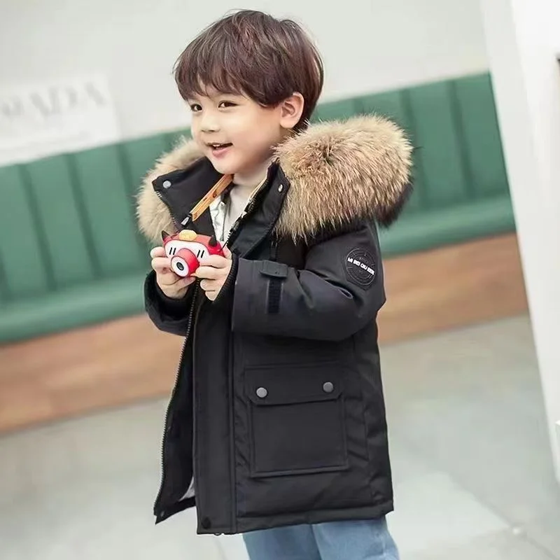 Warme Kinder Winterjacke mit Kapuze & Kunstfell – Gefütterter Parka für Jungen & Mädchen – Bild 4