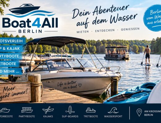 Boat4All Berlin – Bootsverleih, SUP & Wassersport am Krossinsee
