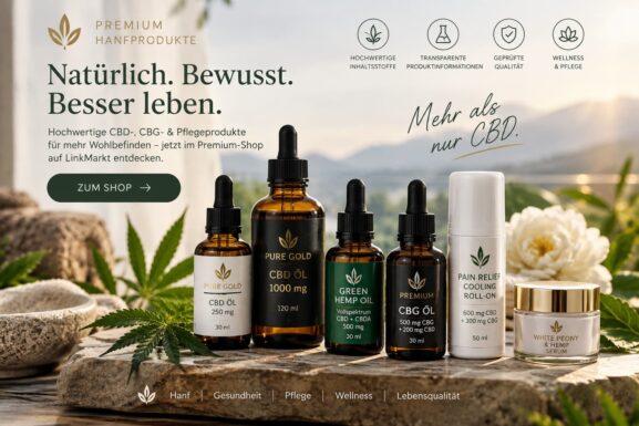 Premium CBD-, CBG- und Hanfprodukte für Wellness und Pflege auf LinkMarkt