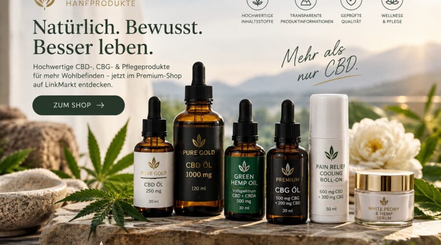 Premium Hanfprodukte, CBD, CBG & Pflege – Qualität bewusst auswählen.