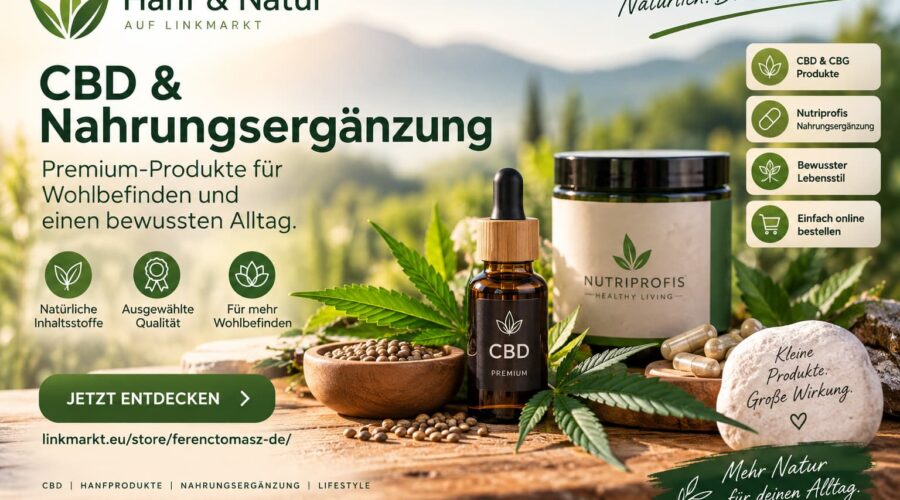 Premium-Produkte für Wohlbefinden und einen bewussten Alltag – Hanf & Natur auf LinkMarkt.eu