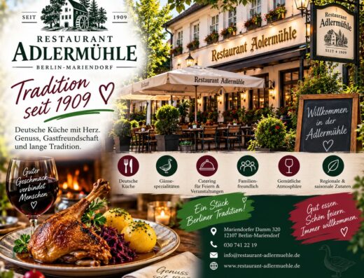 Restaurant Adlermühle – Deutsche Küche & Gastronomie in Berlin-Mariendorf