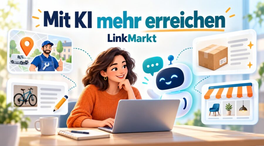 Mit KI auf LinkMarkt: Angebote finden, Anzeigen schreiben und den eigenen Shop vorbereiten.