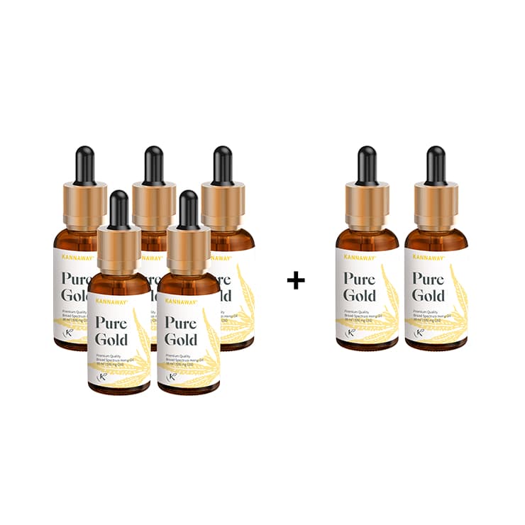 Kannaway Pure Gold 500 mg CBD – Bulk Pack 5+2 mit sieben Einheiten