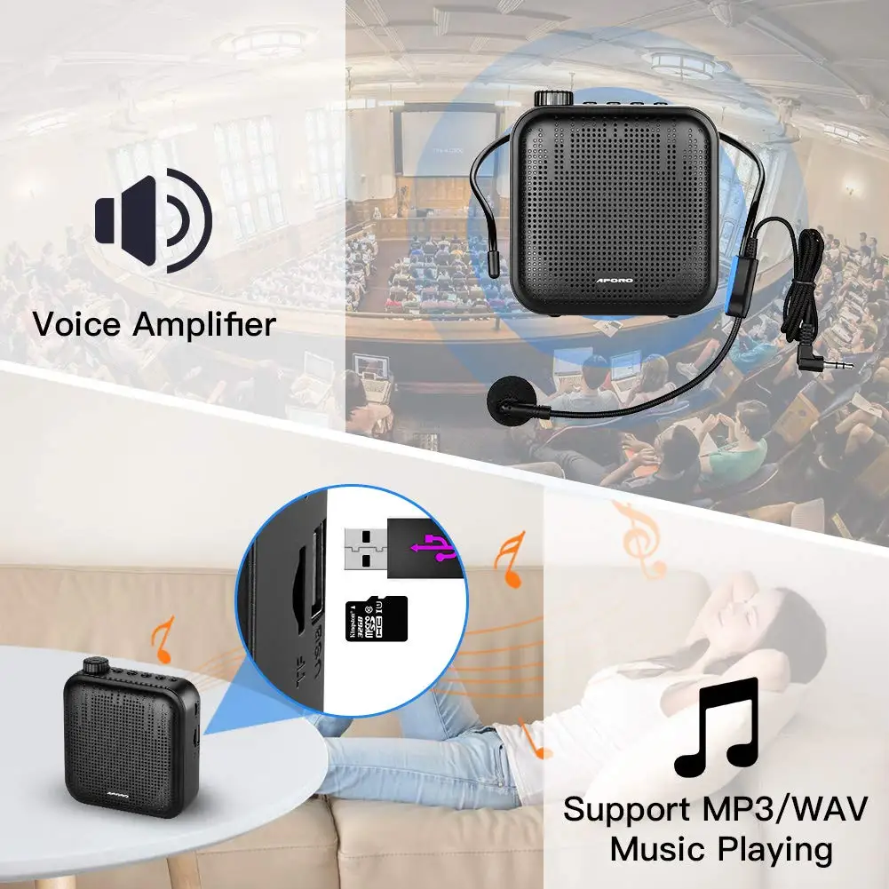 Tragbarer Stimmverstärker mit Headset-Mikrofon – 12 W - Image 2