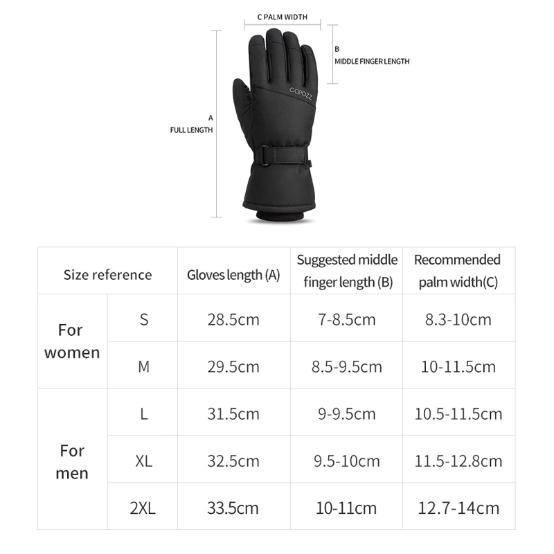 COPOZZ Skihandschuhe mit Touchscreen-Funktion – Bild 6
