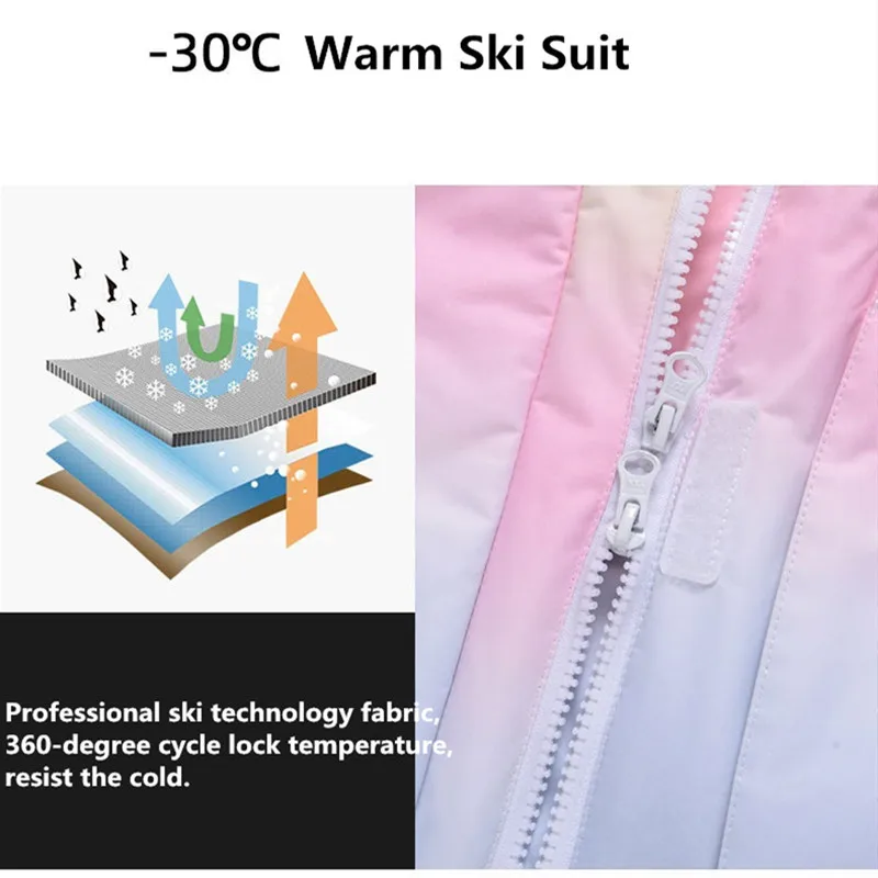 Damen-Skianzug mit farbiger Jacke und Hose - obrazek 4