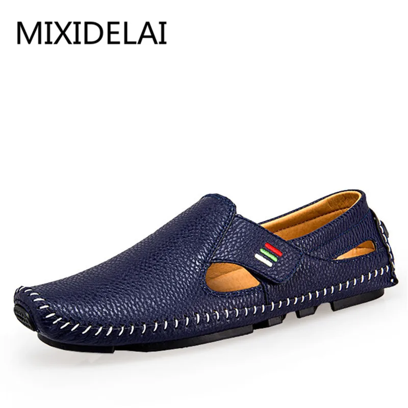 MIXIDELAI Herren-Slipper mit Klettverschluss