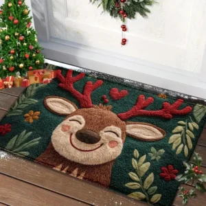 Weihnachts-Fußmatte mit rutschhemmender Rückseite