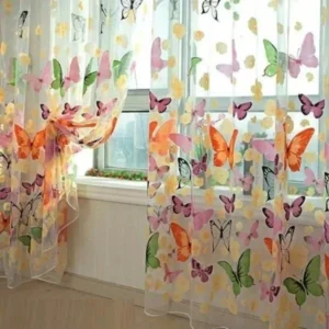Schmetterlings-Gardine 100 × 200 cm – leichter Vorhang