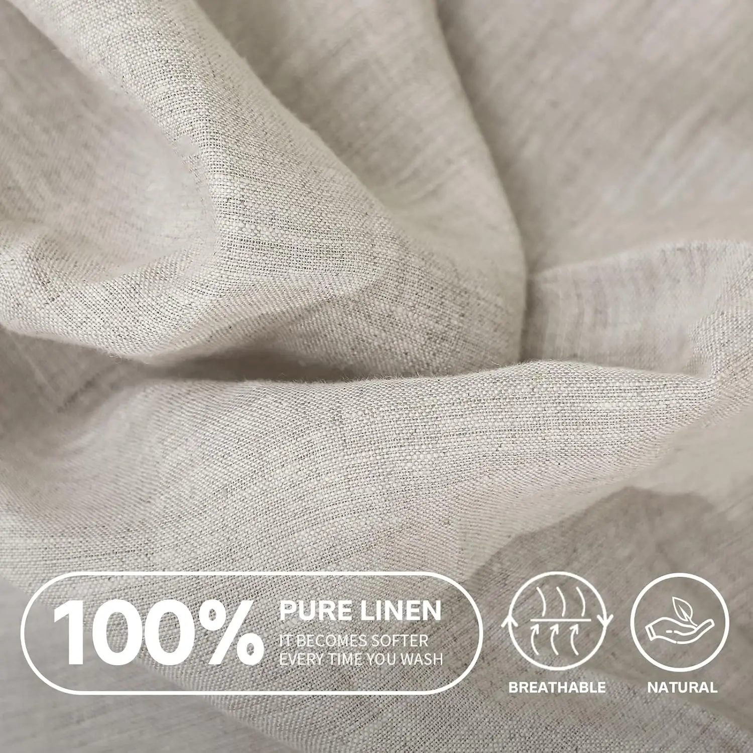 Spannbettlaken aus 100 % Leinen – Stonewashed, einfarbig - Image 2