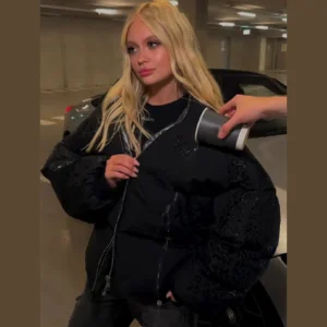 HOLD YOUNG Damen-Winterjacke mit Kapuze und Effektmuster