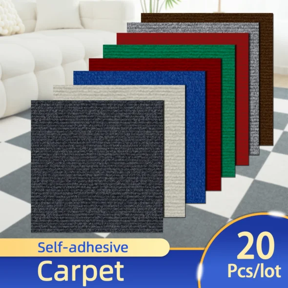 Selbstklebende Teppichfliesen 30 × 30 cm – 20 Stück