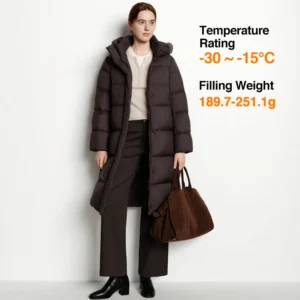 Semir Damen Daunenmantel lang mit Kapuze