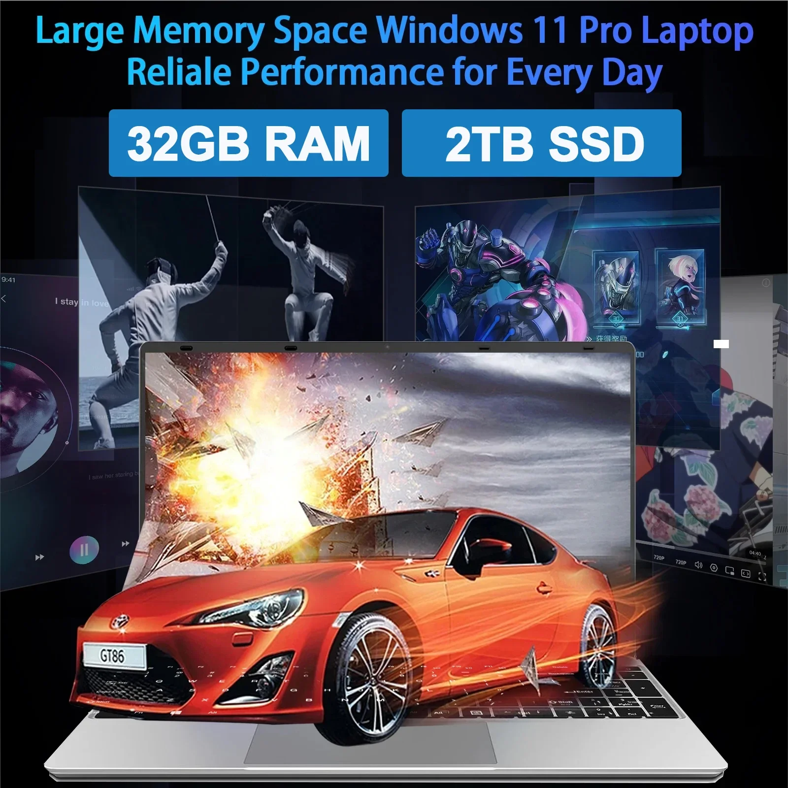 LENO 15,6 Zoll Laptop mit Intel 6500Y und SSD - obrazek 5