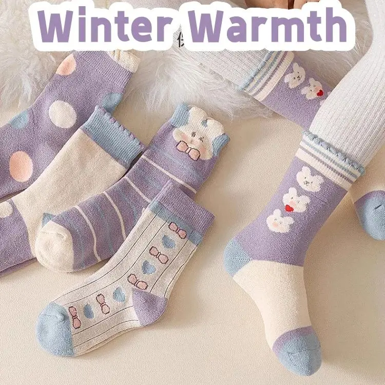 Mädchen-Wintersocken mit Tiermotiven – 5 Paar – Bild 2