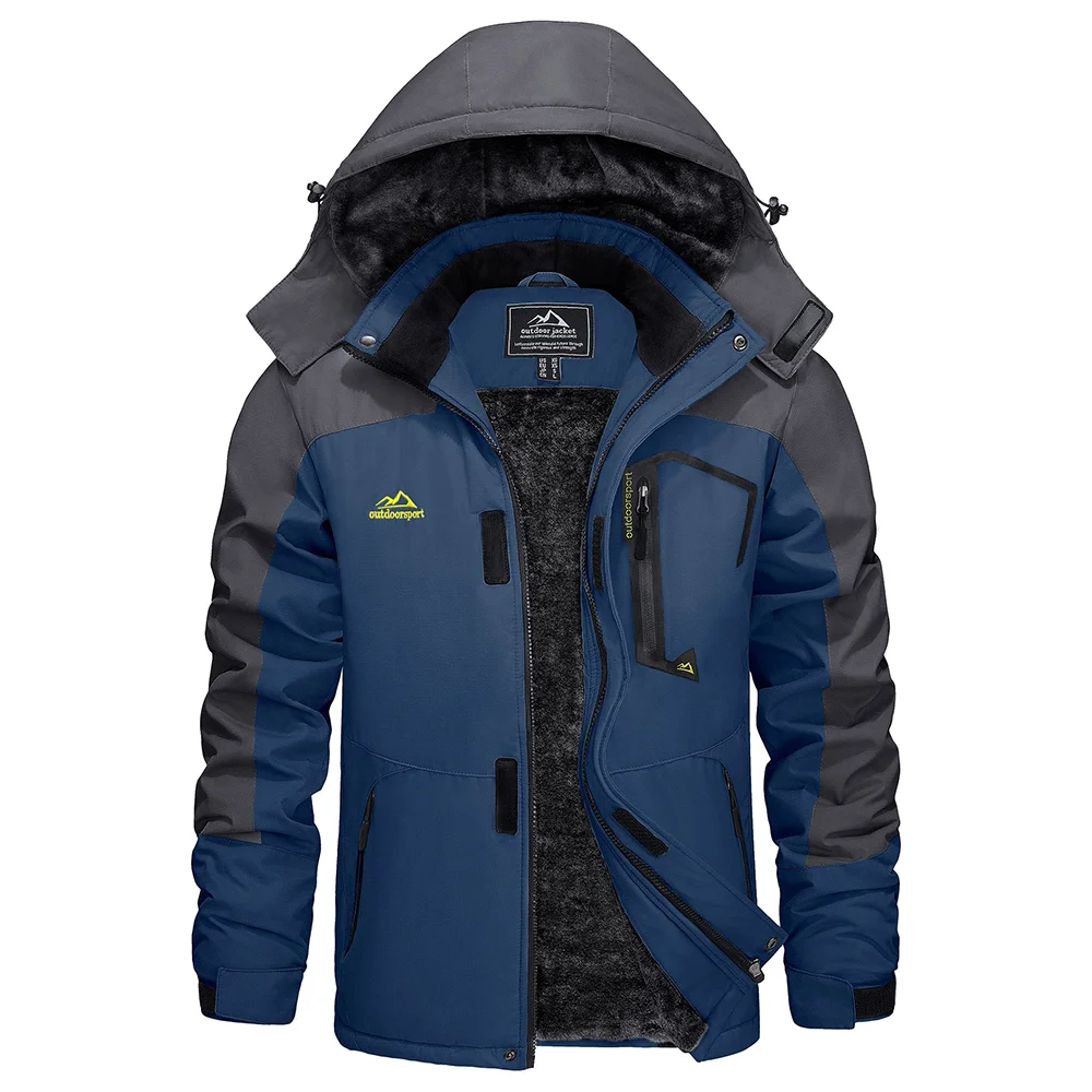 KEFITEVD Herren-Skijacke mit Fleecefutter – Bild 14