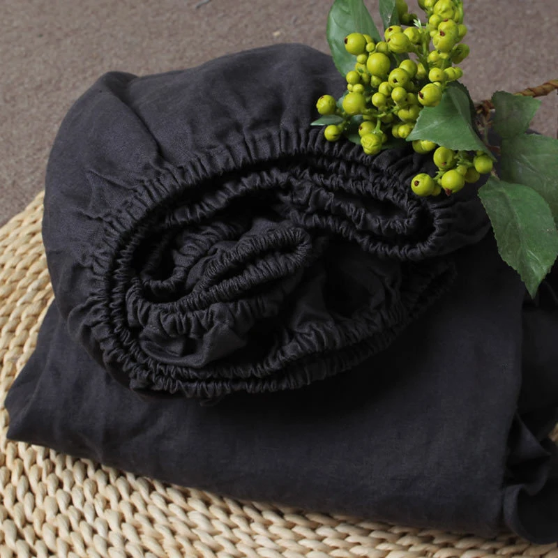 Spannbettlaken aus 100 % Leinen – Stonewashed, einfarbig - Image 11