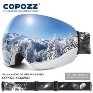 COPOZZ Skibrille UV400 mit Antibeschlag und OTG