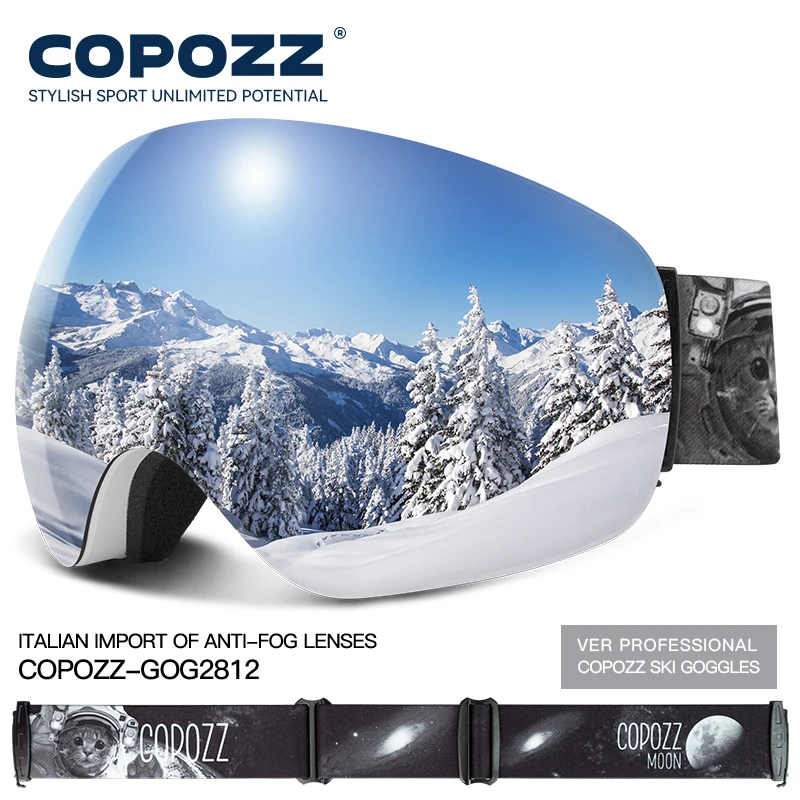 COPOZZ Skibrille UV400 mit Antibeschlag und OTG