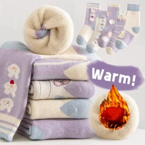 Mädchen-Wintersocken mit Tiermotiven – 5 Paar