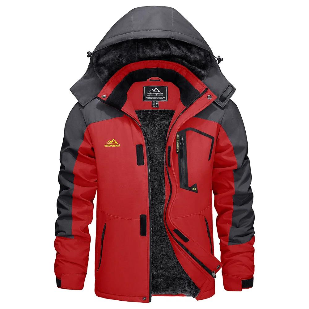 KEFITEVD Herren-Skijacke mit Fleecefutter – Bild 11