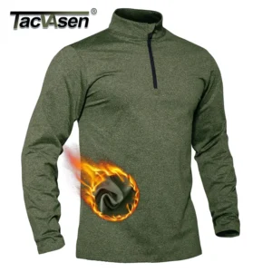TACVASEN Herren Sportpullover mit Viertelreißverschluss