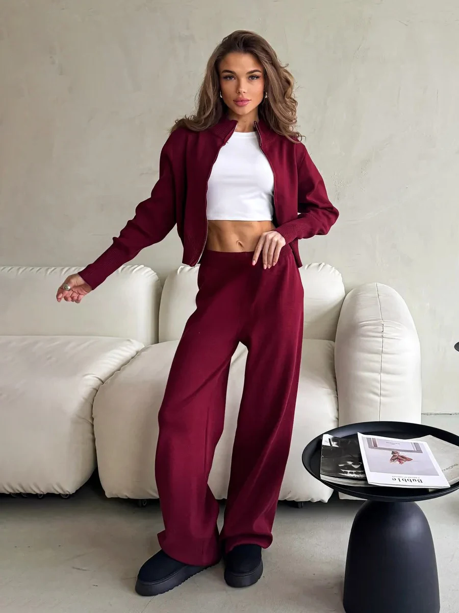 Bornladies Damen-Strickset – Jacke und weite Hose – Bild 7