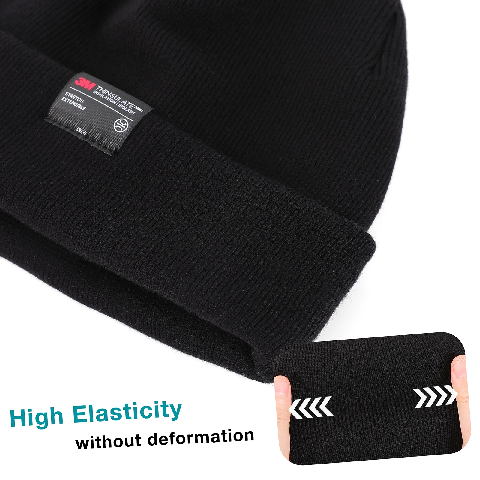 Winter-Strickmütze mit weichem Fleecefutter - obrazek 3