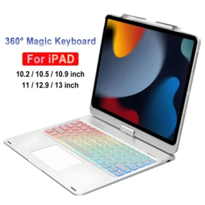 iPad Tastaturhülle mit Trackpad und 360°-Drehung