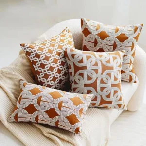 Jacquard-Kissenbezug mit geometrischem Muster