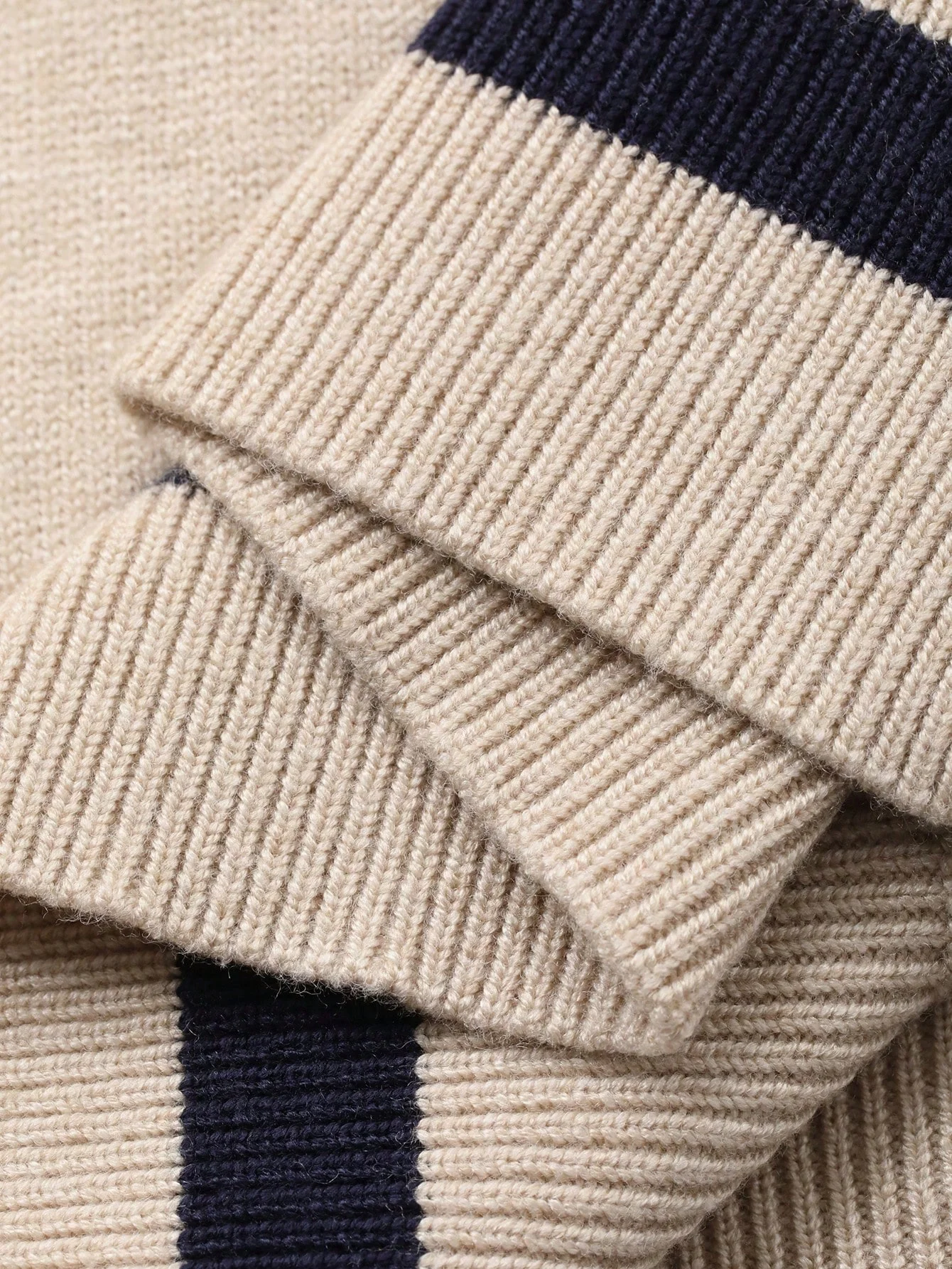 Damen-Strickpullover mit Polokragen und Farbblock-Design – Bild 5